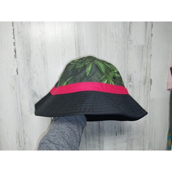 LRG Lifted Research Group Green Flower Black Bucket Hat One Size Fits Most - Picture 2 of 5